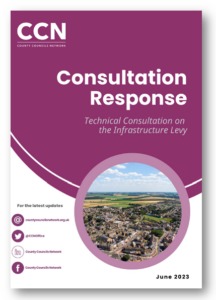 CCN Consultation Response document cover with aerial landscape photo and purple design, June 2023