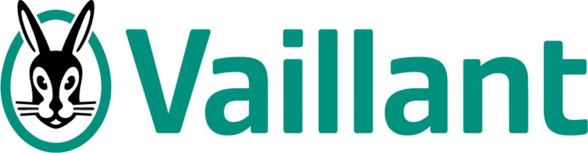 A green Vaillant logo featuring a hare inside the letter 'V'.