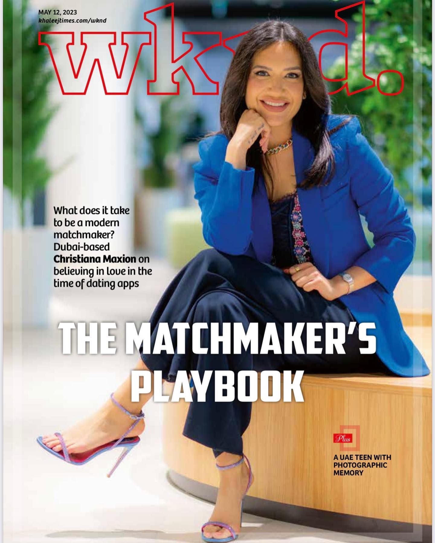 Christiana Maxion on the cover of Khaleej Times WKND, May 12, 2023