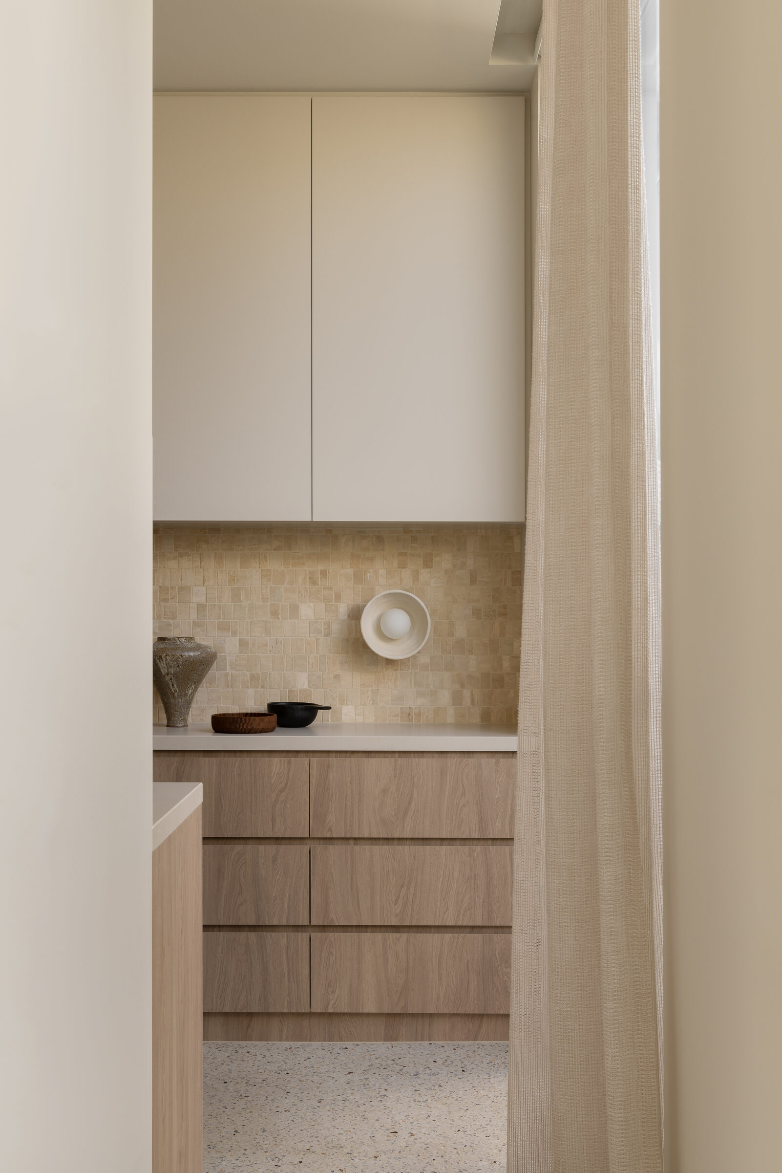 Entry hallway with heritage joinery and contemporary finishes, Brighton Restoration