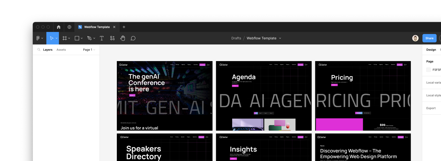 Qatar Event Webflow Template - - Designed by Azwedo.com and Wedoflow.com