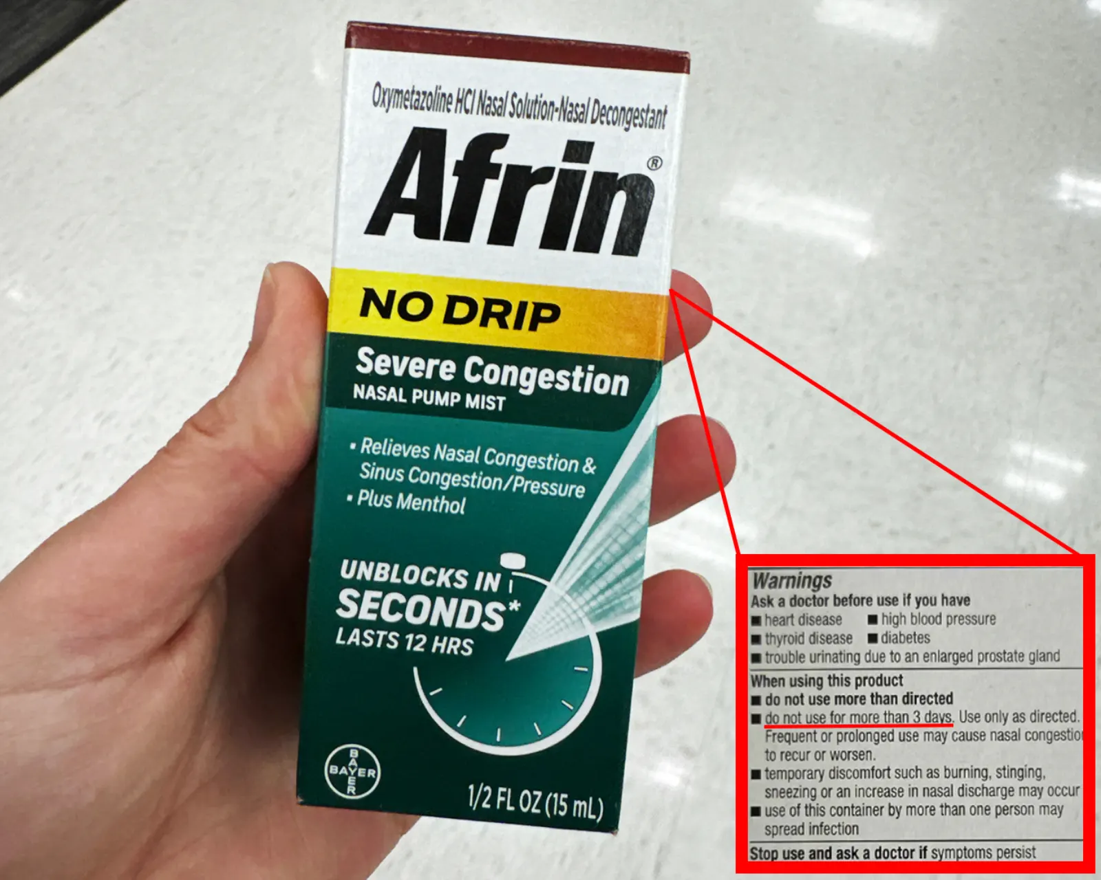 Afrin nasal spray rebound congestion