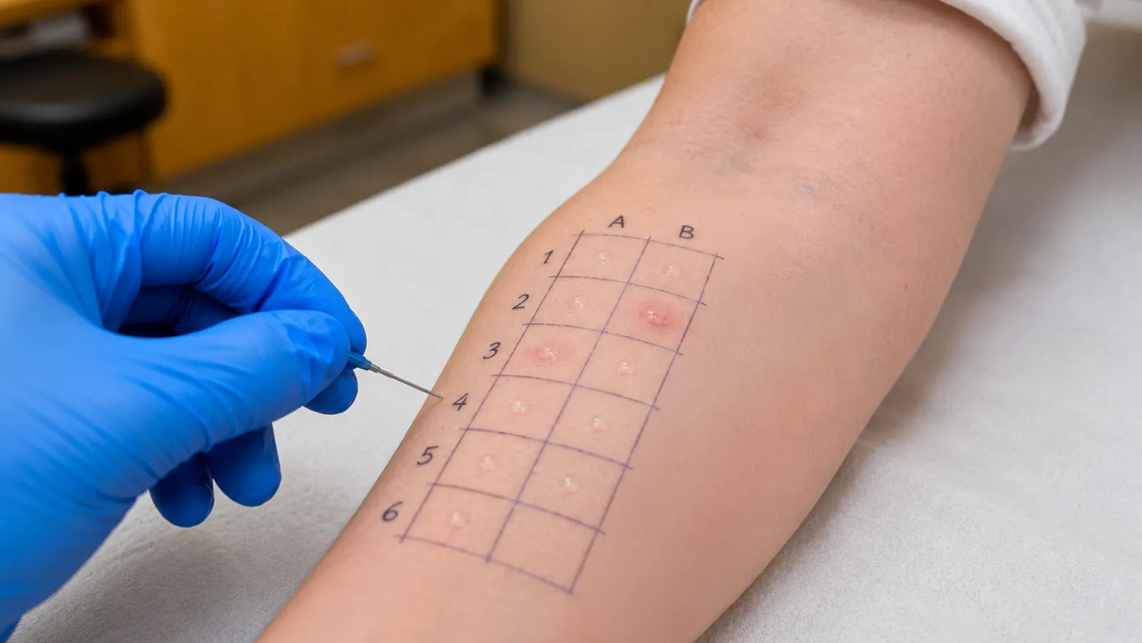 Allergy shot in arm