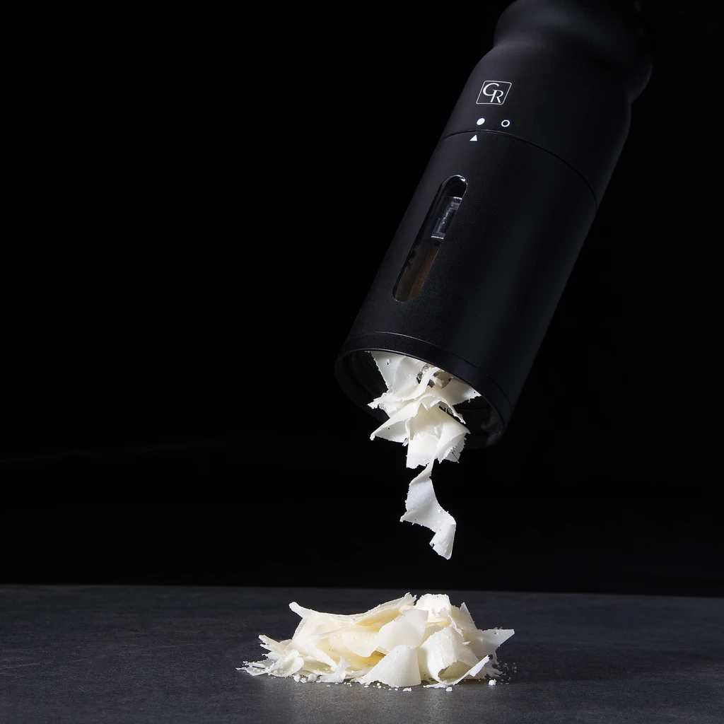 Grater Rain electric cheese grater marketing visual