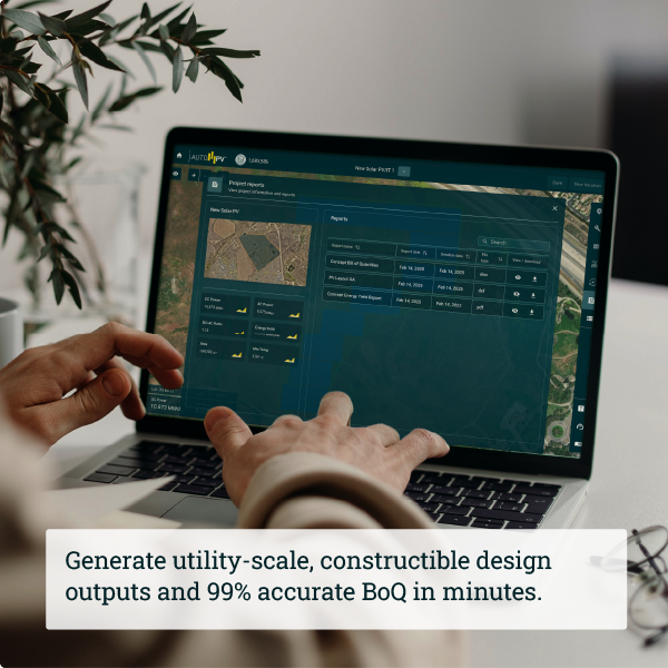 Generate utility-scale, constructible design outputs and 99% accurate BoQ in minutes.