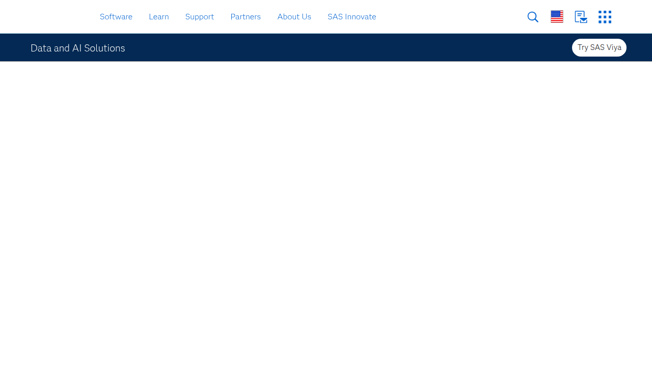 The official SAS website, provider of analytics software and services, reflecting insights into data trust and AI impact.