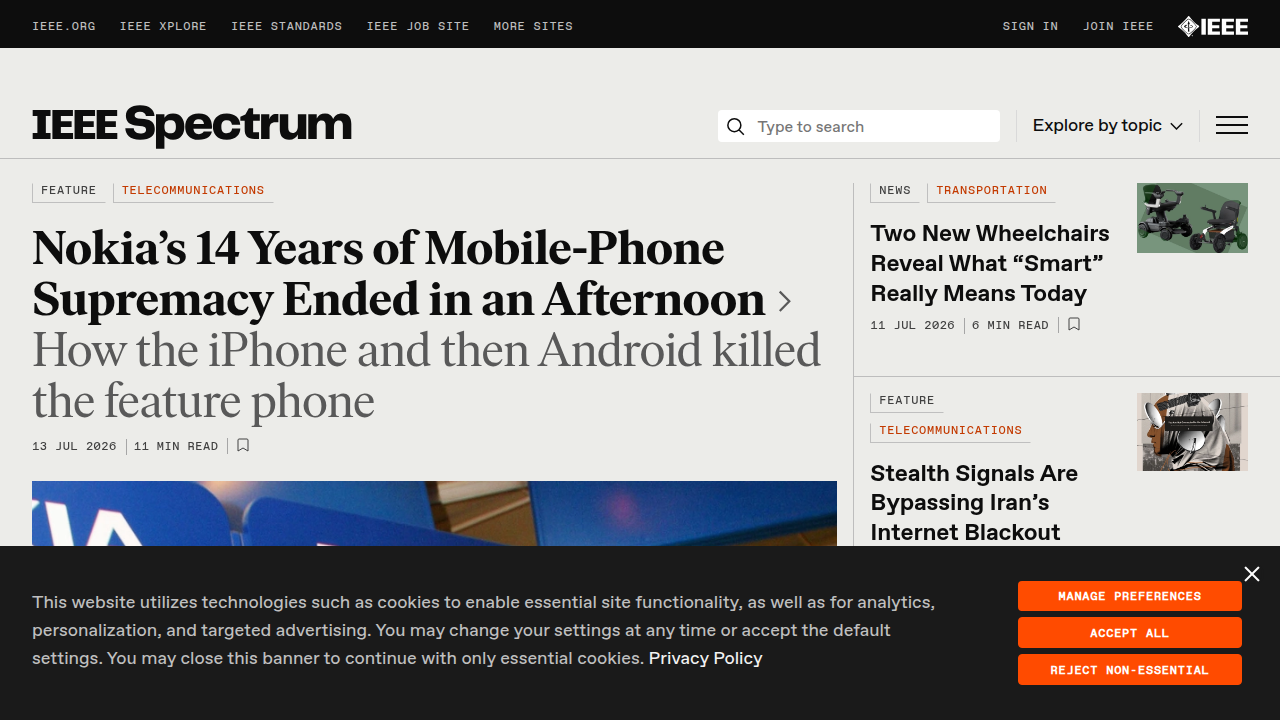 The IEEE Spectrum website, a leading source for technology news and analysis, including AI and data ethics.