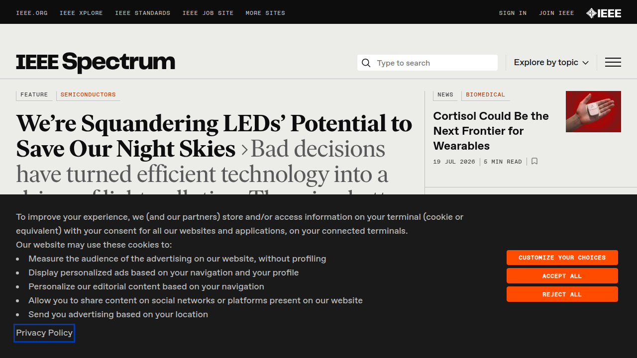 The IEEE Spectrum website, a source for insights into technology and engineering trends, including ethical considerations in AI data.