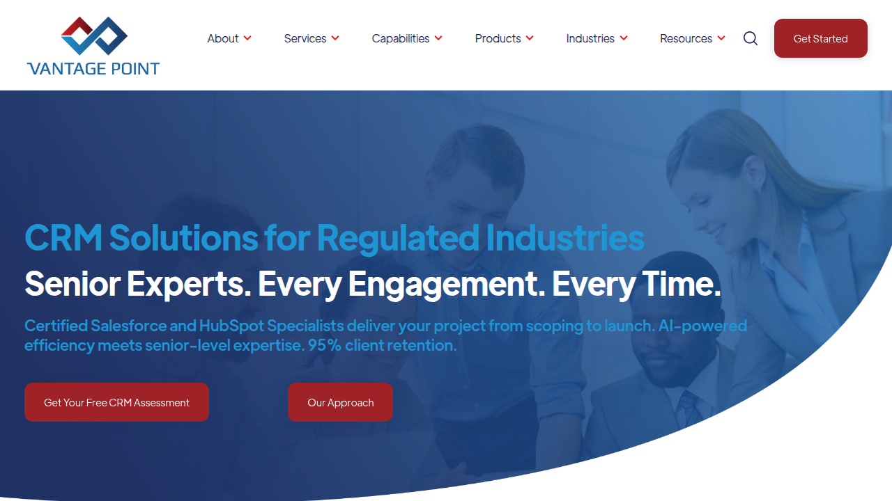 Vantagepoint's website highlights expertise in data privacy and compliance guides for businesses.