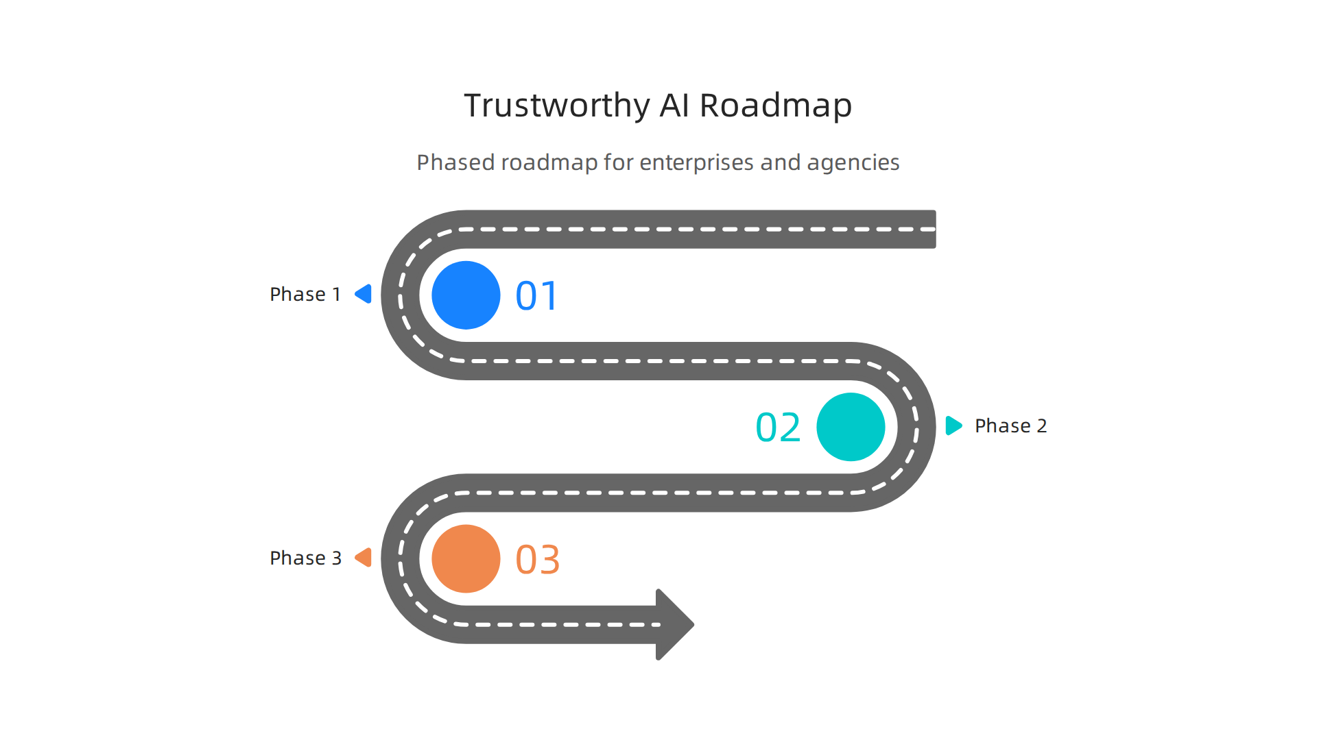 A phased roadmap for large enterprises and government agencies to implement trustworthy AI with ethical data practices.