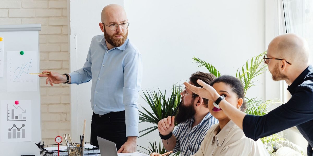 An individual confidently presenting their project or findings, demonstrating mastery in a high-stakes AI role.