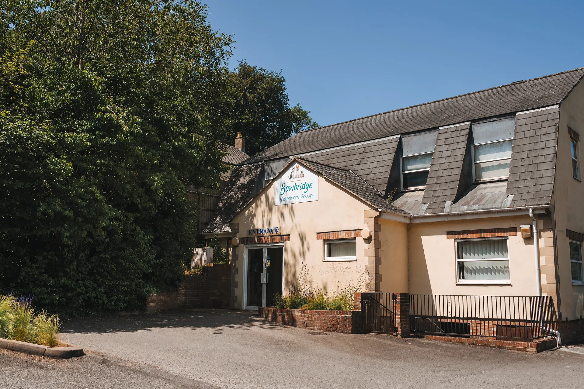 The Bowbridge Vets practice building seen from the street