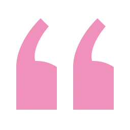 Pink left double quotation mark symbol on a transparent background.