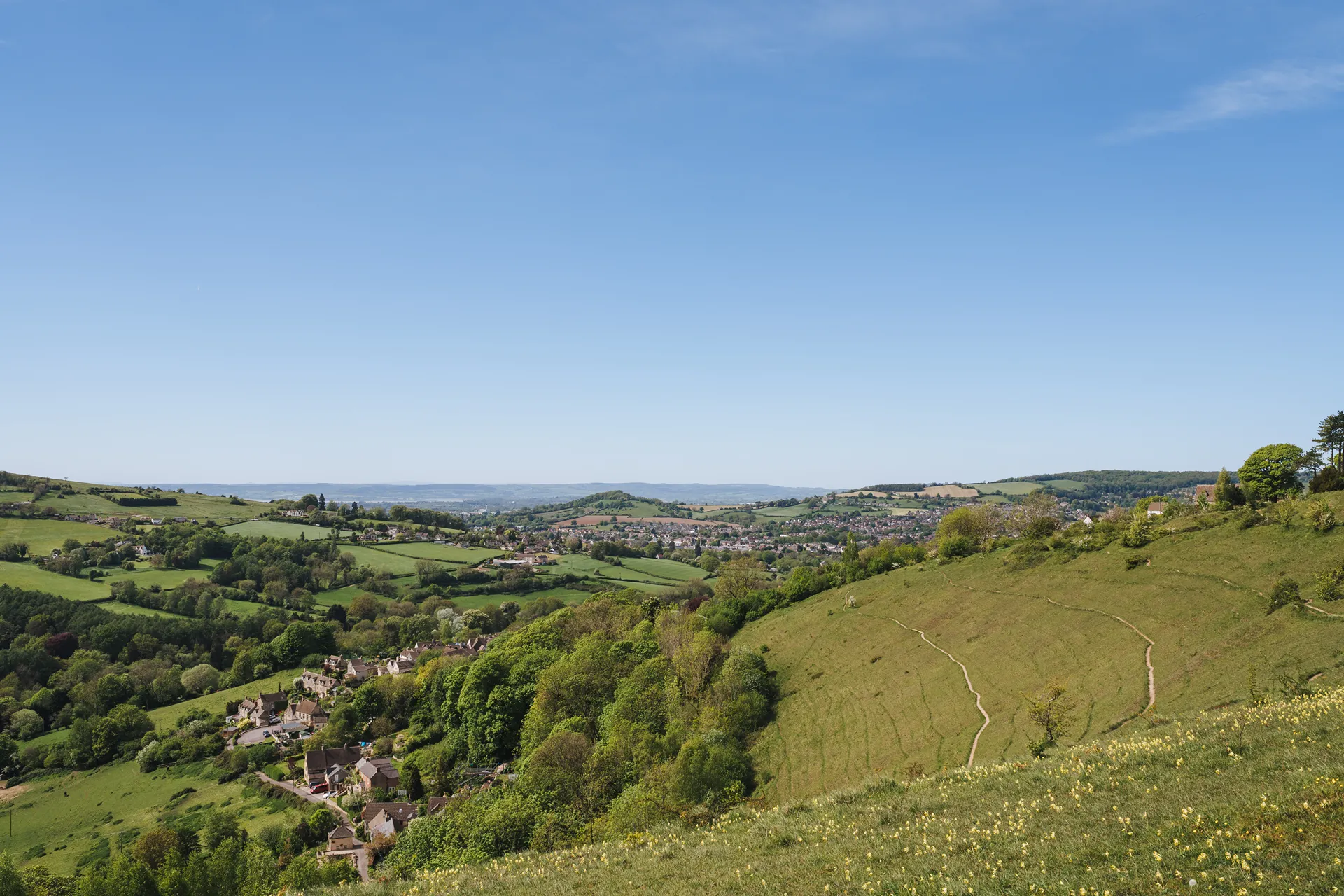 Views across the Gloucestershire countryside near Stroud