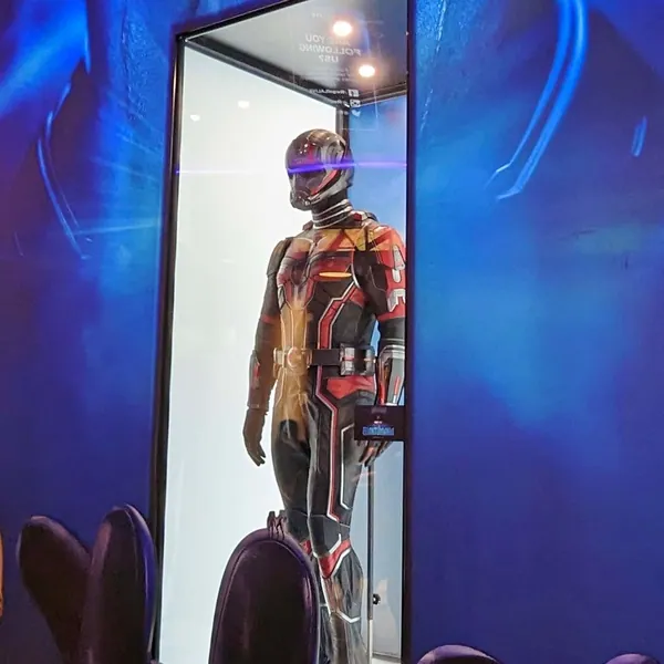 Illuminated glazed costume display case built with T3 Deco