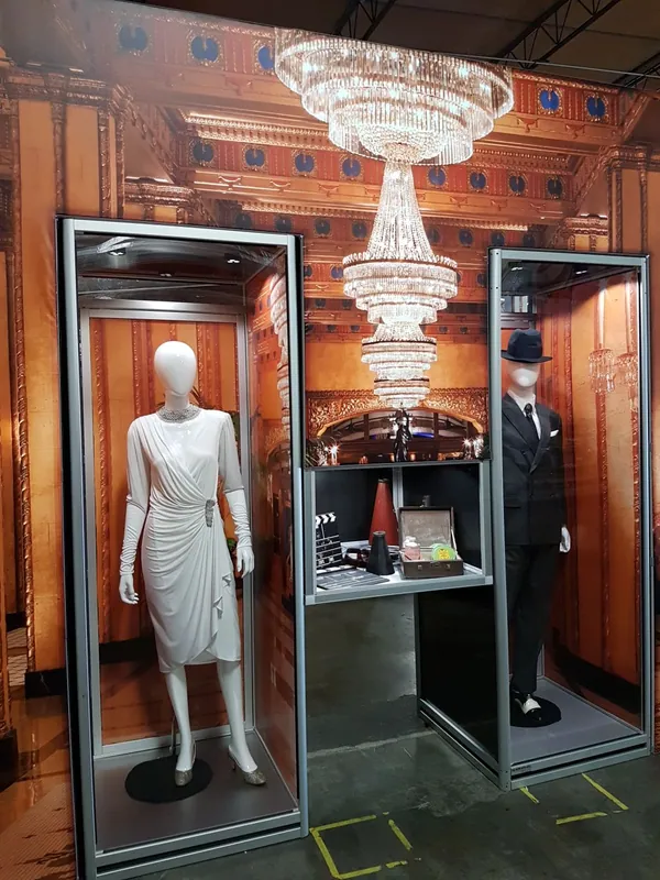 Glazed mannequin display cabinets built with T3 in a hotel venue