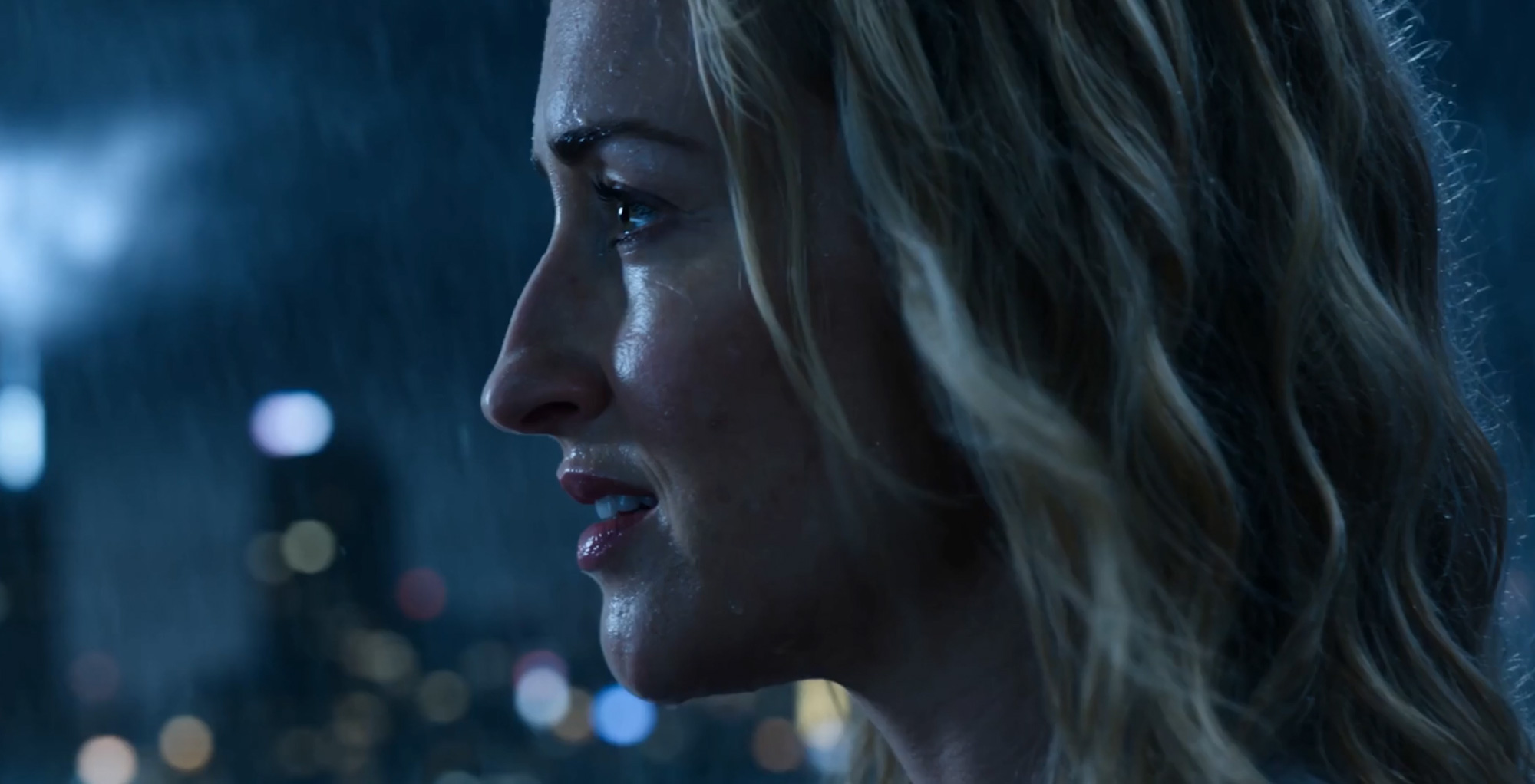 a woman in the rain