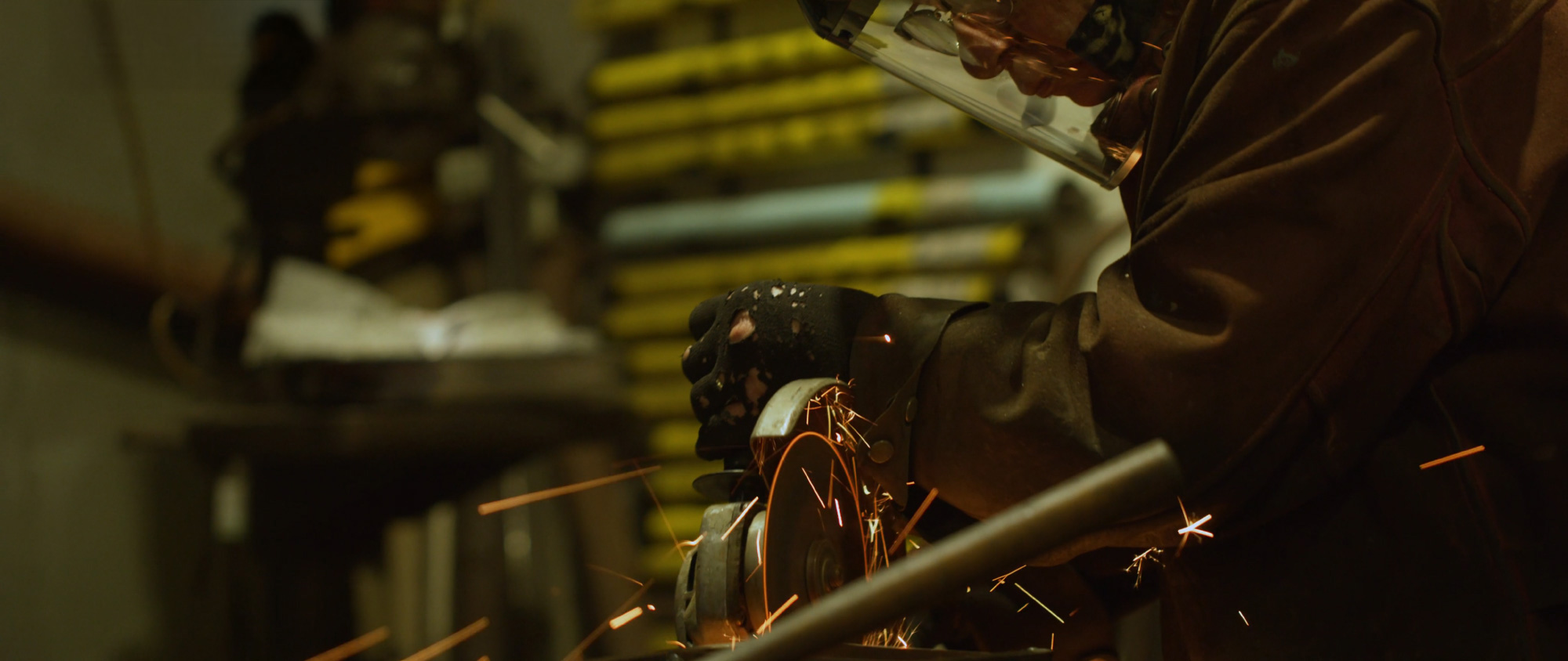 a man using a grinder
