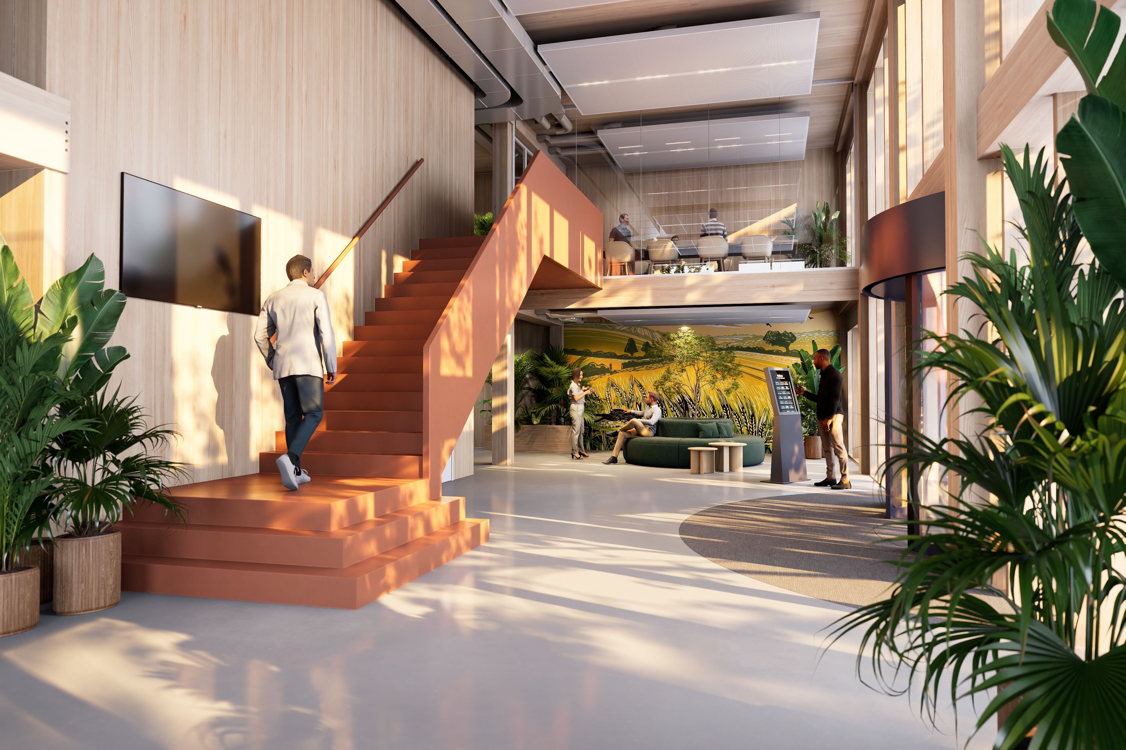 Licht interieur van Campus CeeCee Timber in Enschede met houten afwerking