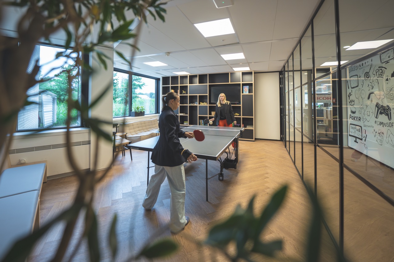 Sociaal hart en gezamenlijke ruimtes bij Campus Hambaken in Den Bosch