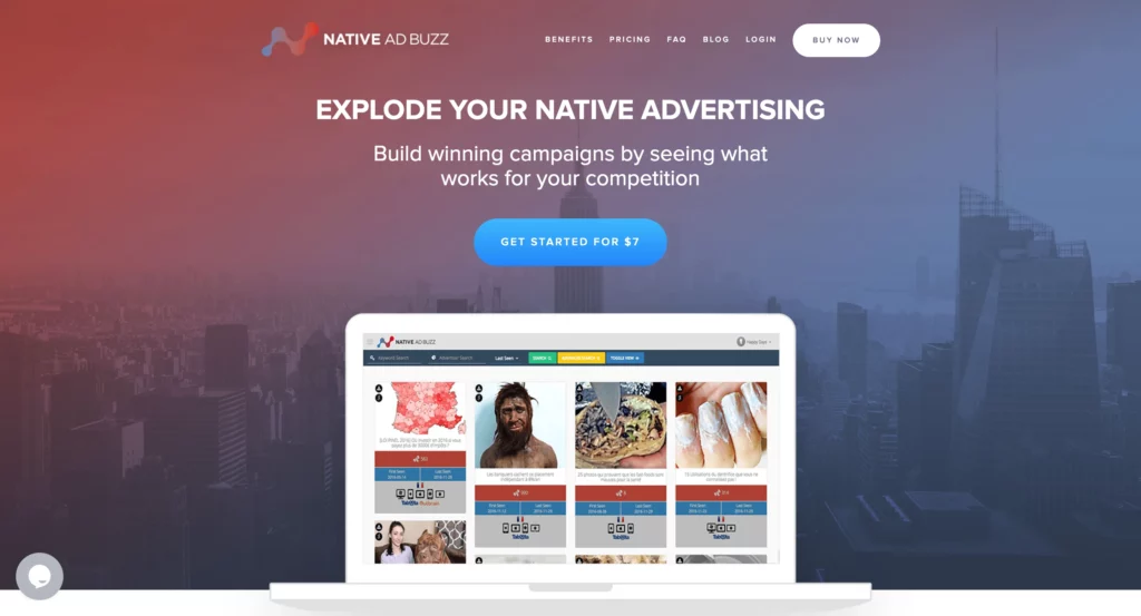 native ad buzz homepage