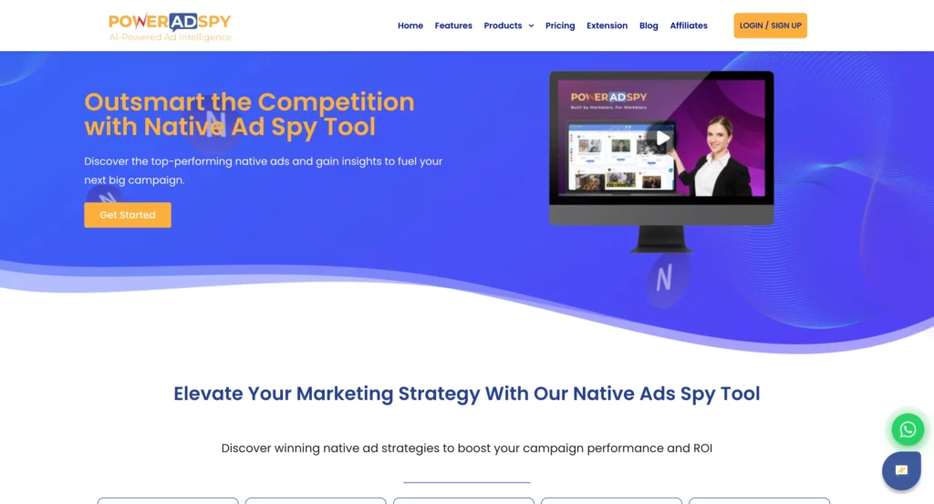 poweradspy native homepage
