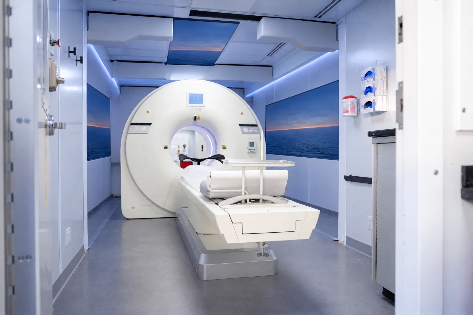 Mobile cardiac PET/CT scanner inside the VIP Imaging unit that runs regular days in the Imperial Valley