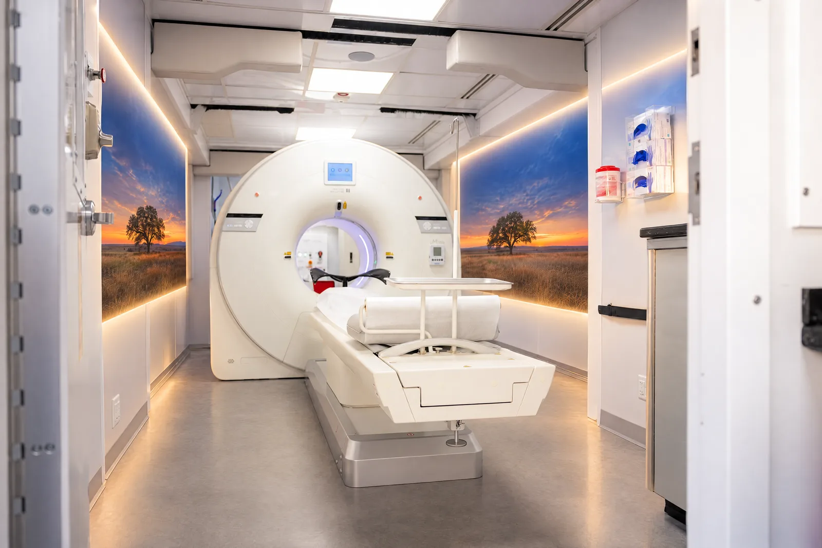 PET/CT scanner room inside the VIP Imaging mobile unit