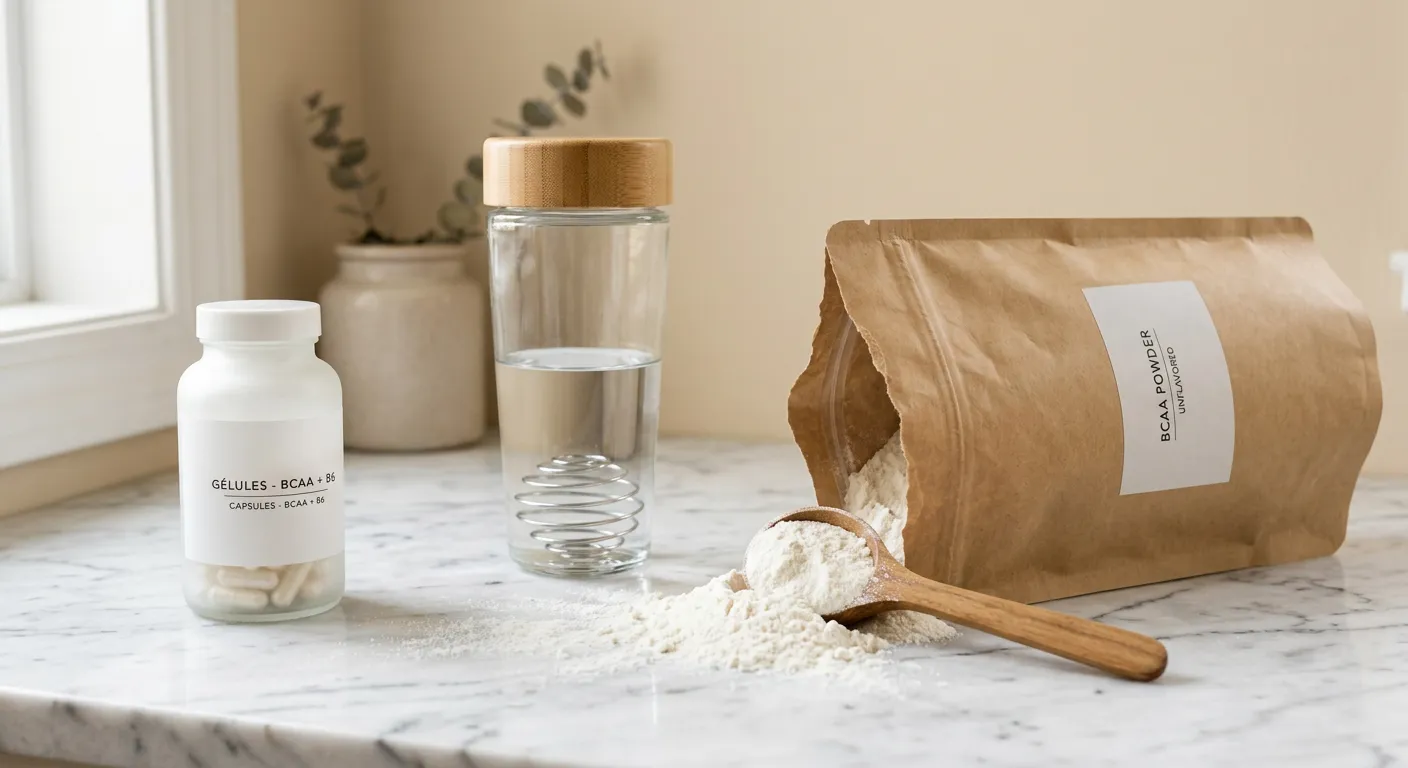 Flavoured BCAA powder in a shaker
