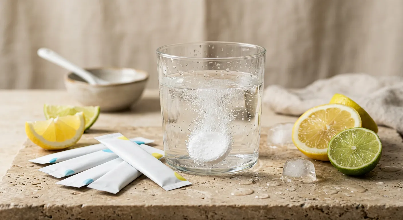 Electrolyte stick mixed into a bottle of water