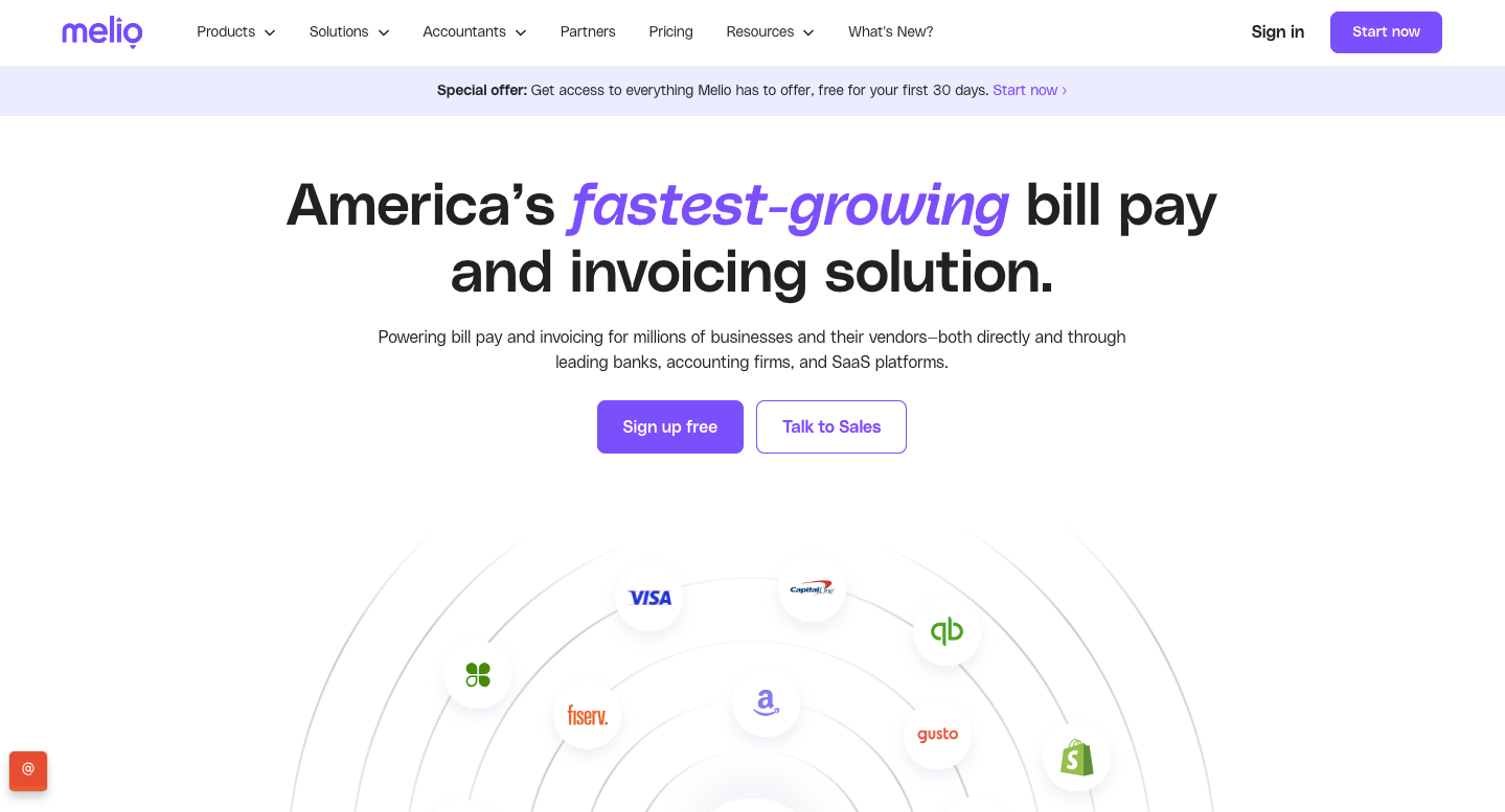 Melio Home Page