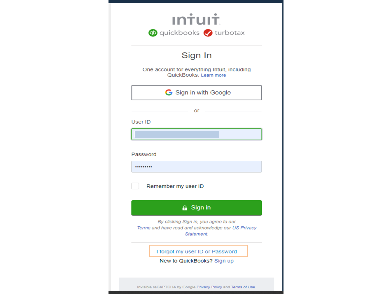 QuickBooks Sign In