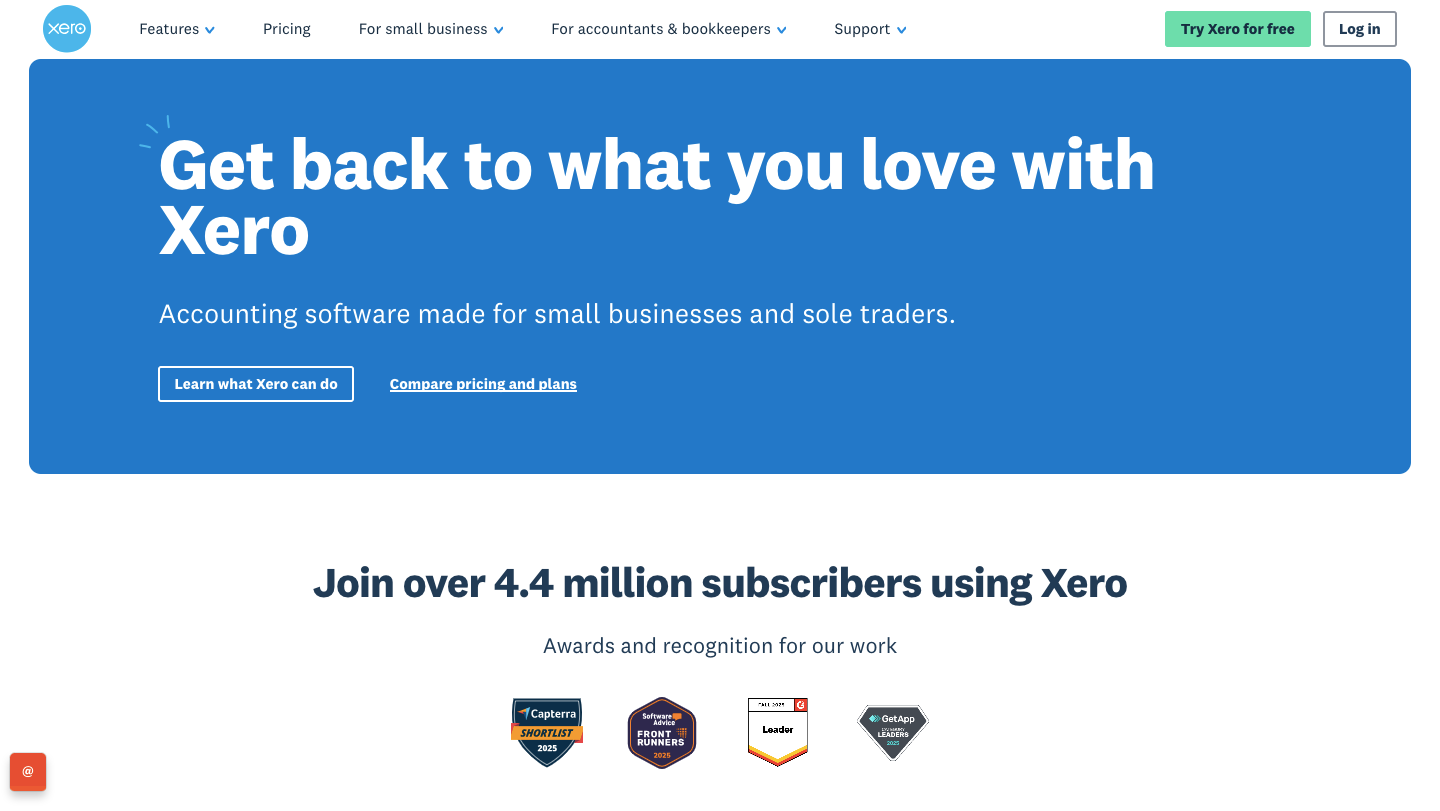 Xero Home Page