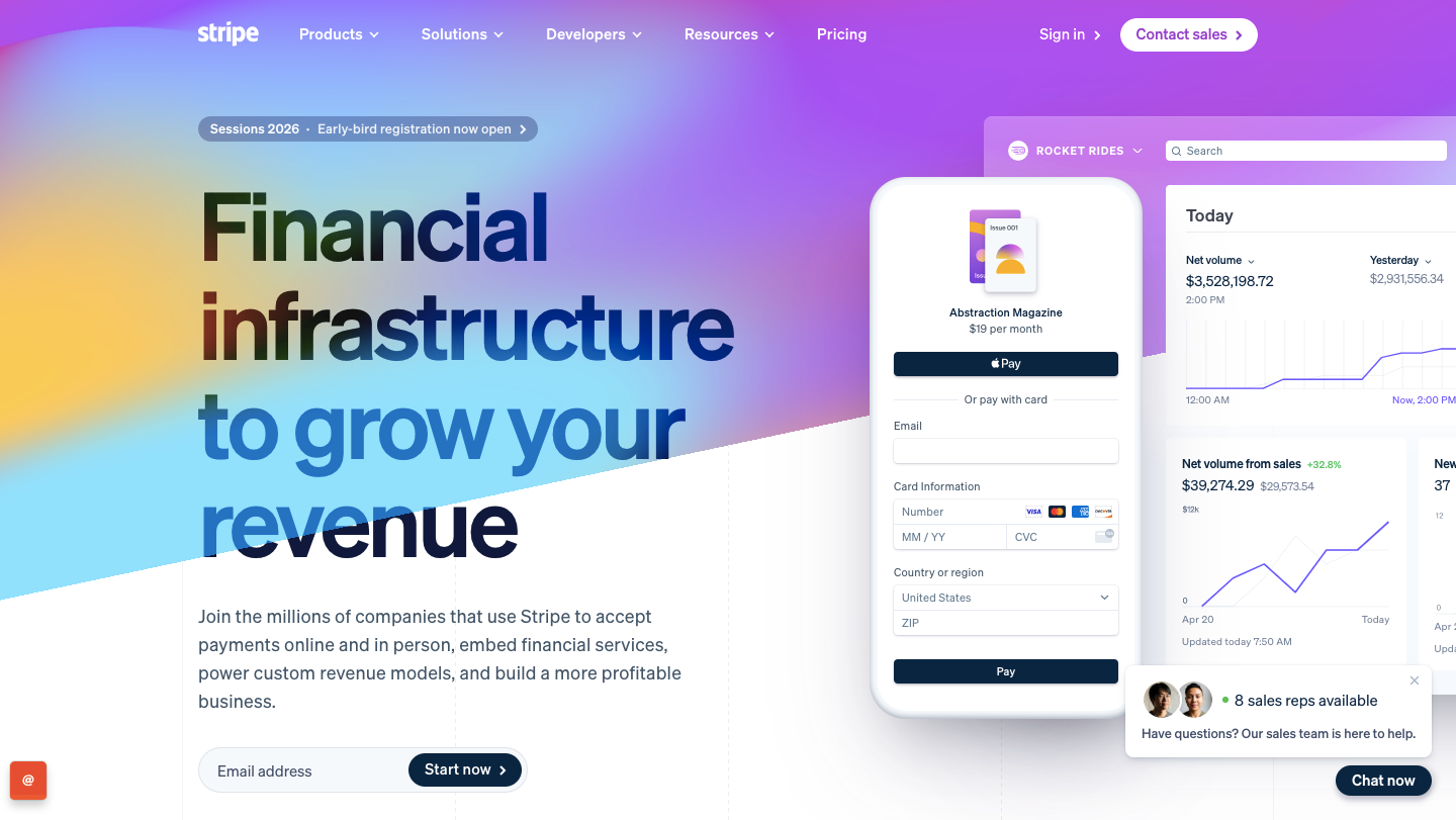Stripe Home Page