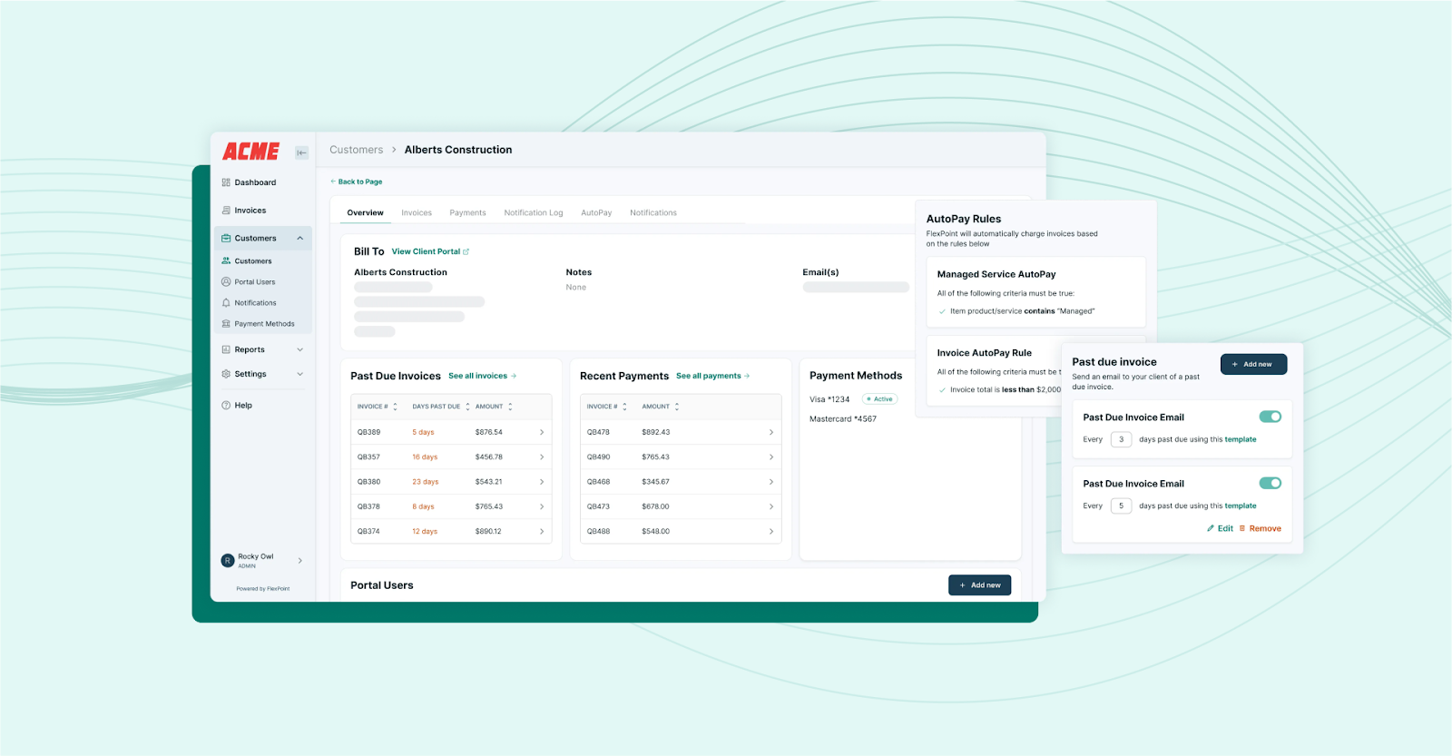 FlexPoint Automated Invoicing and AutoPay Rules