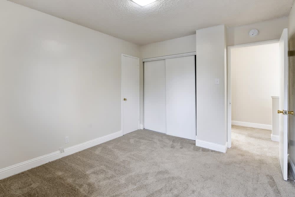 Unfurnished bedroom with carpet