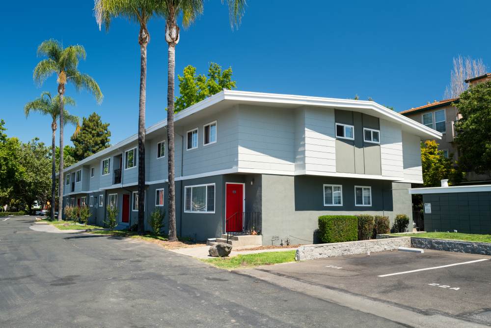 Exterior with palm trees