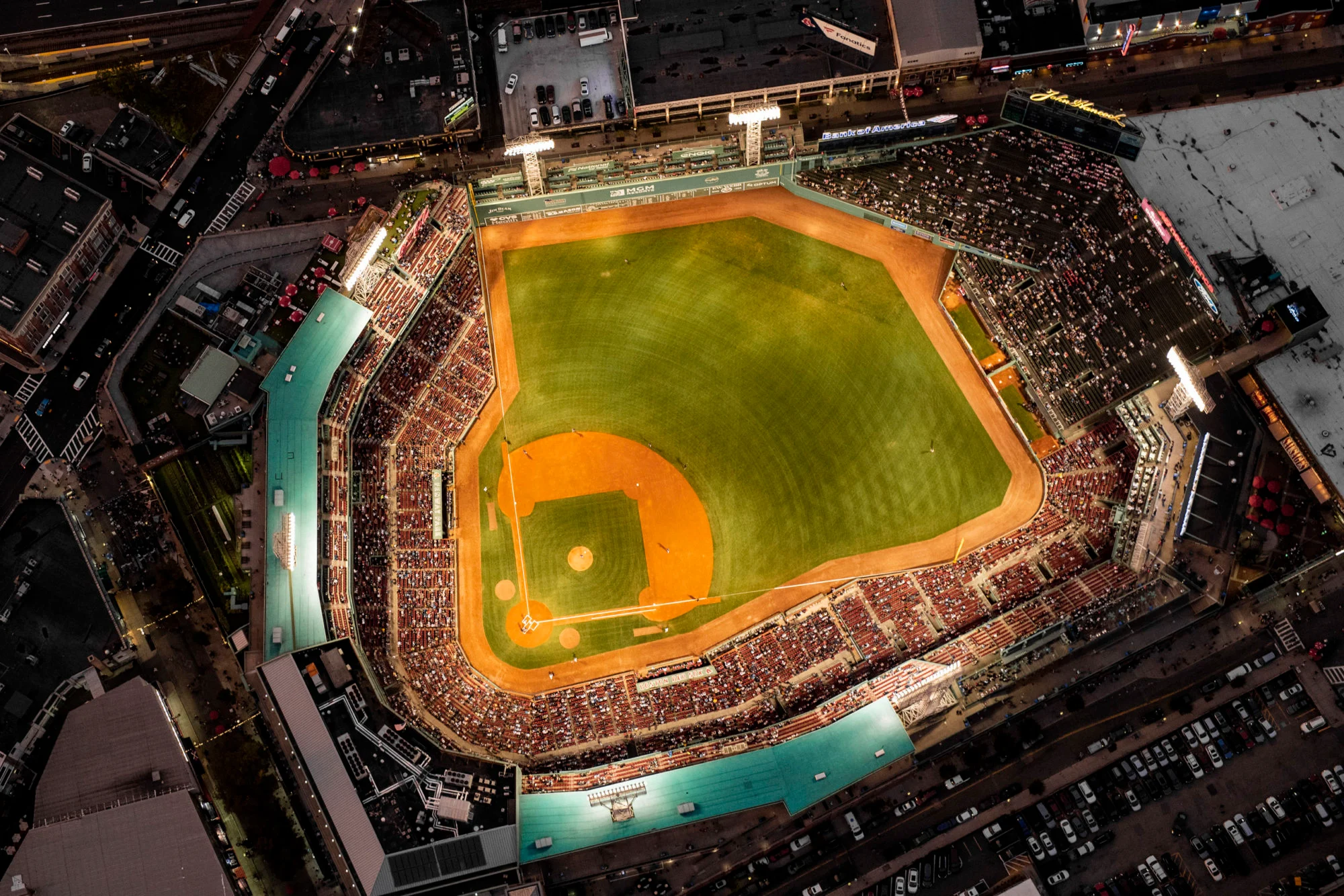 Fenway Park exterior at dusk