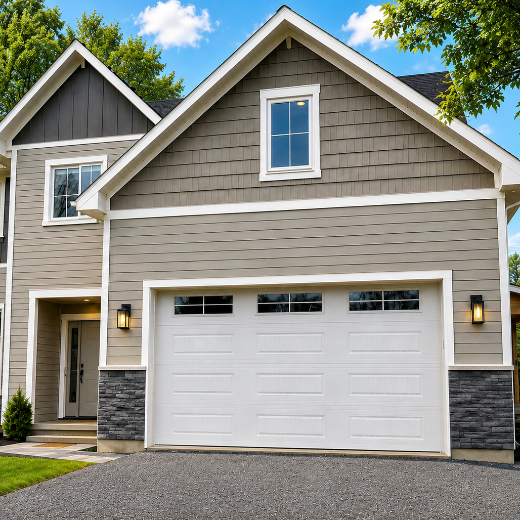 photograph of a garage door