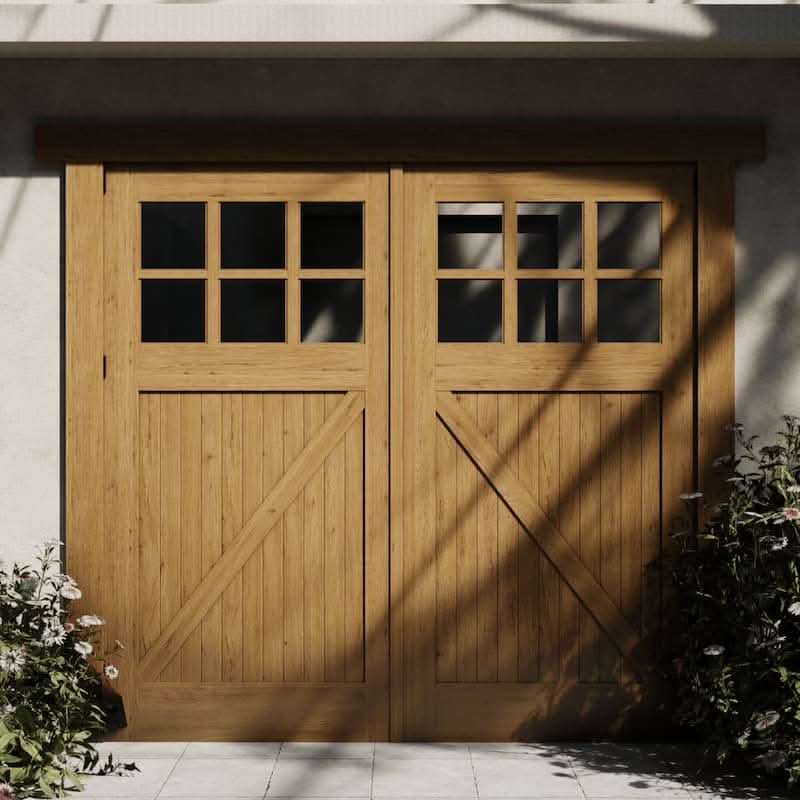 wooden carriage house garage door