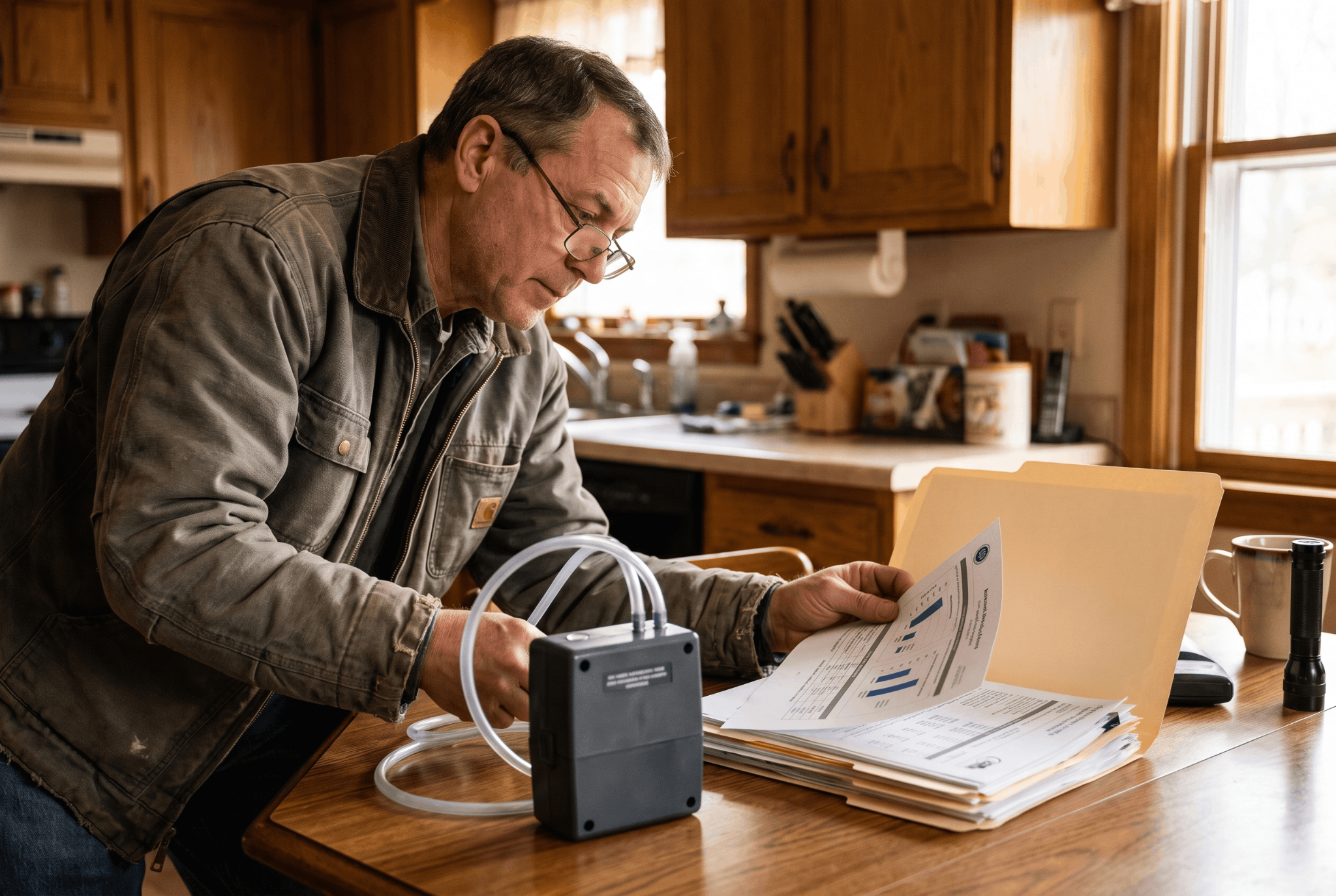Reviewing a post-remediation clearance report after mold remediation in Orange County.
