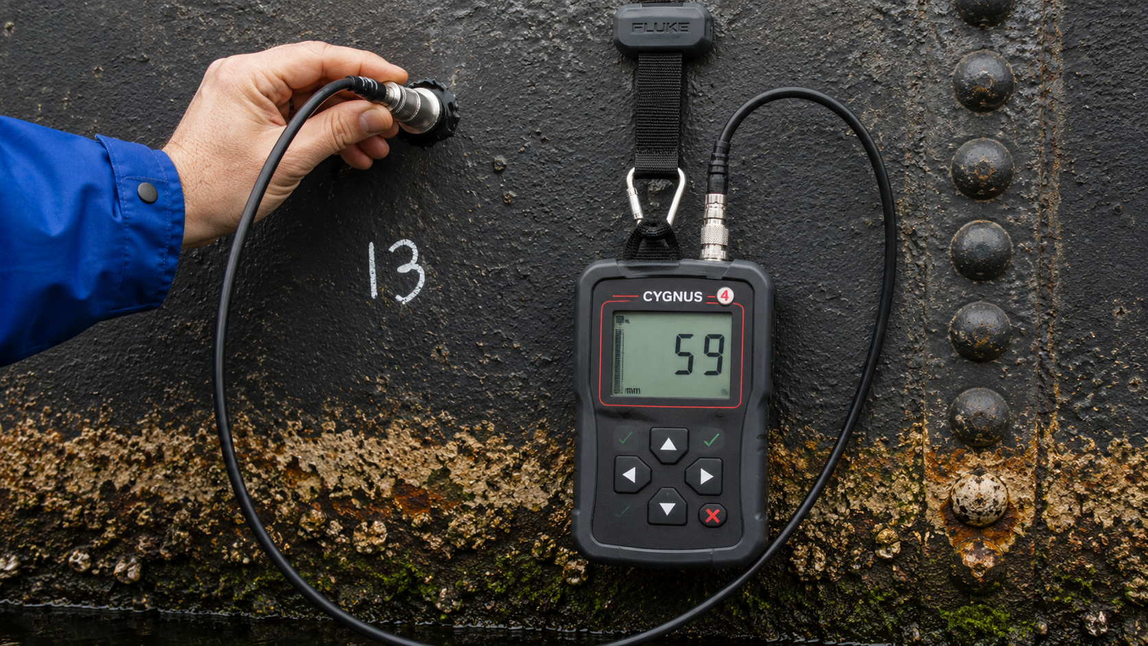 Industrial inspection of weathered metal surface