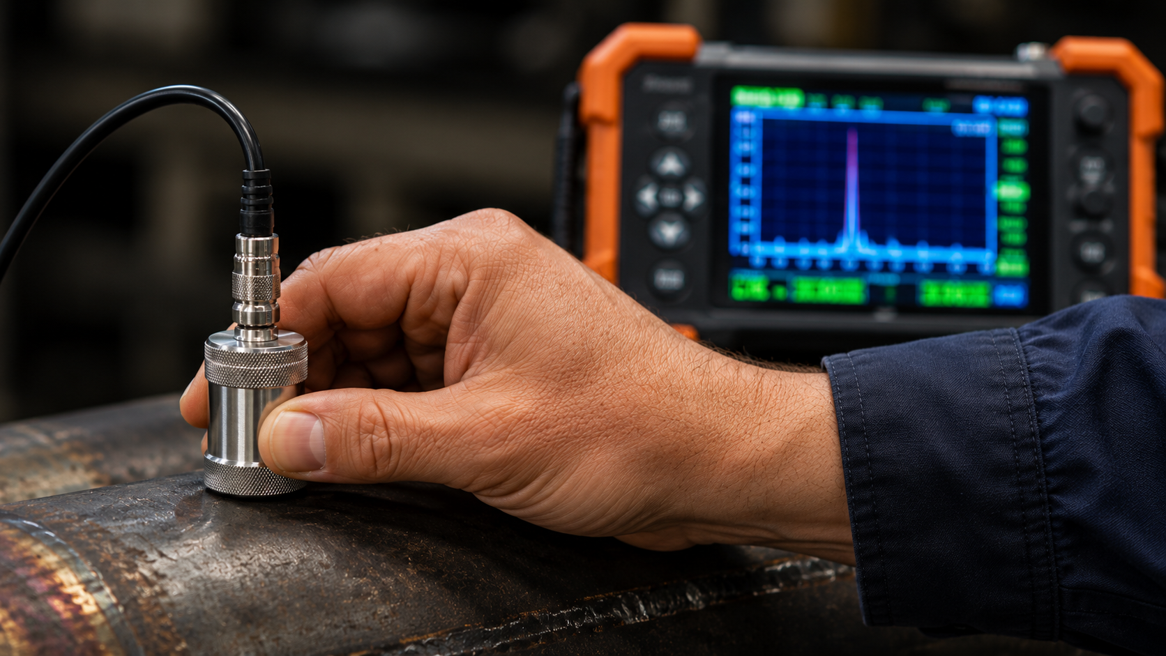 Ultrasonic testing of metal pipe