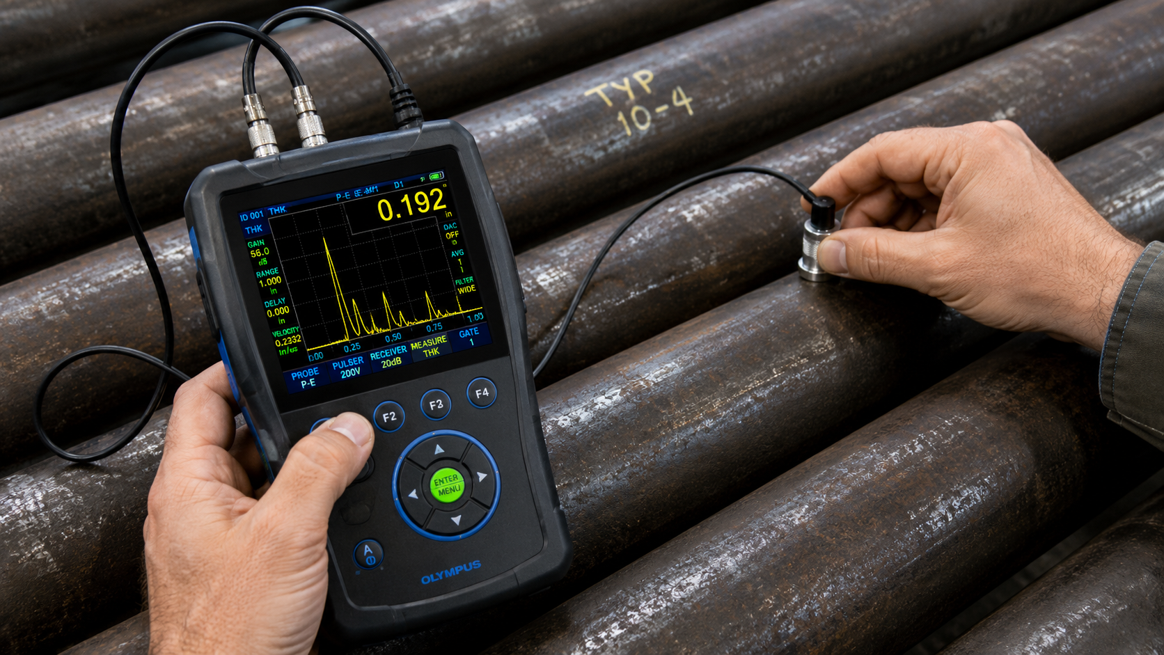 Ultrasonic inspection on industrial pipes