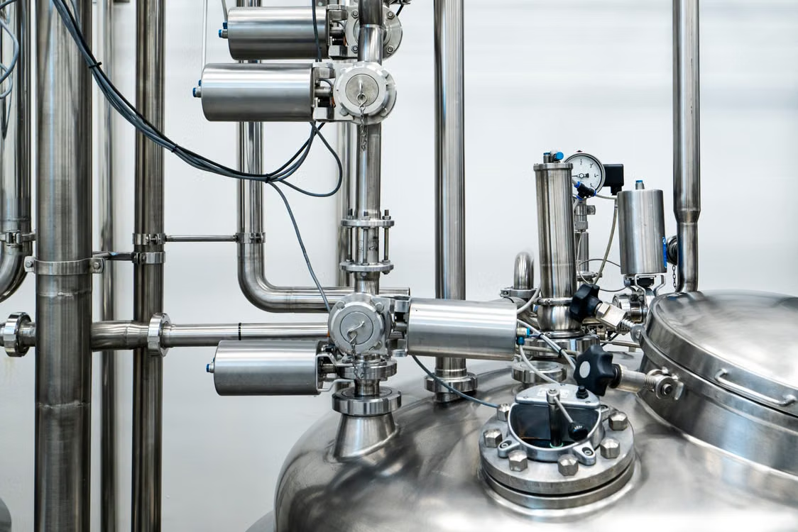 pressure vessels at industrial refinery