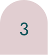 Circular pink button with the number 3 centered in teal font.