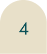 Beige rounded square with the number 4 in teal centered inside.
