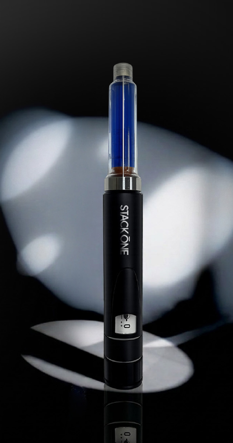 Stack One peptide pen with cartridge — pharmaceutical-grade volume setting injector