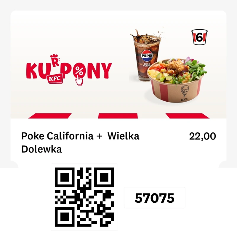 Kupon KFC: Poke California + Wielka Dolewka za 22zł