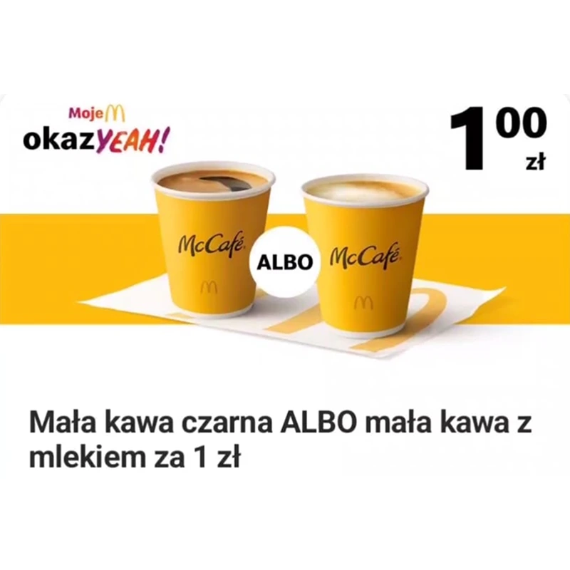 Kupon McDonald's: Kawa za 1 zł za ankietę Opinia Gości